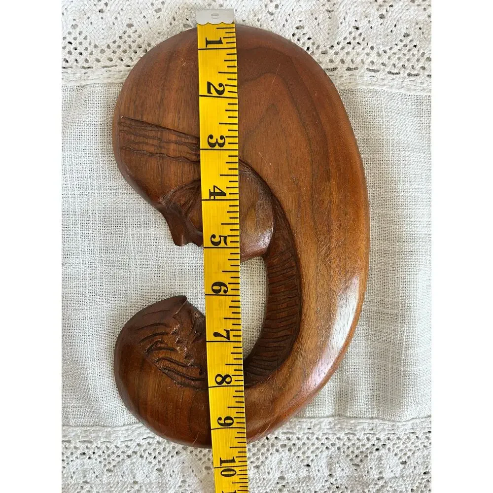Vintage Carved Wood Mother and Child Sculpture | Folk Art Decor